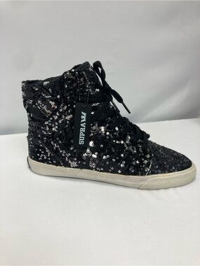 Womens Supra Sky top sparkly sequin high top sneakers